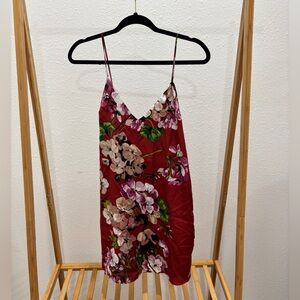 Floral Red Slip Dress